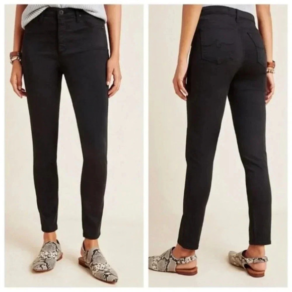 Anthropologie AG High Rise Abbey Ankle Black‎ size 27R Classic Minimalist - Picture 1 of 9